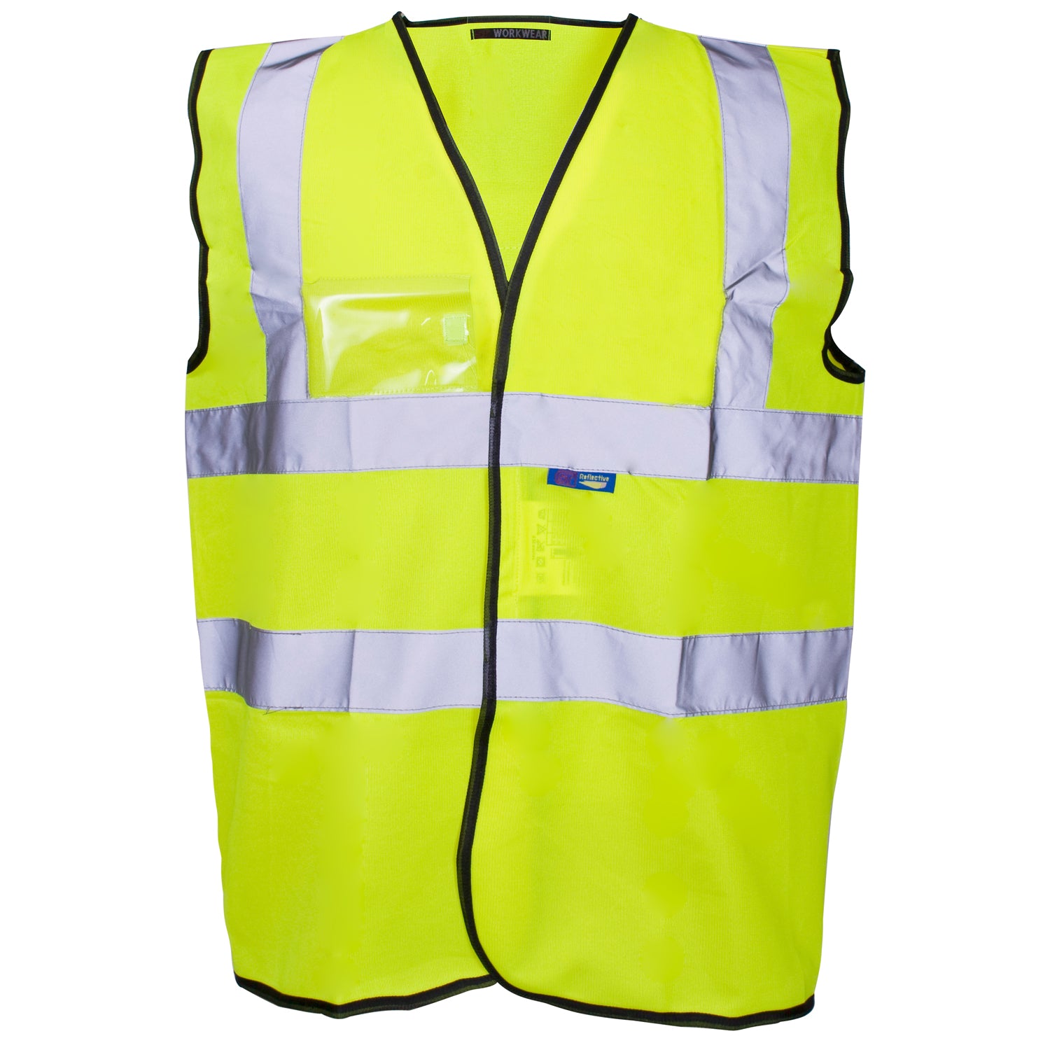HV VEST ID POCKET YELLOW 2B-2B BLACK EDGING - CLASS 2 - VELCRO