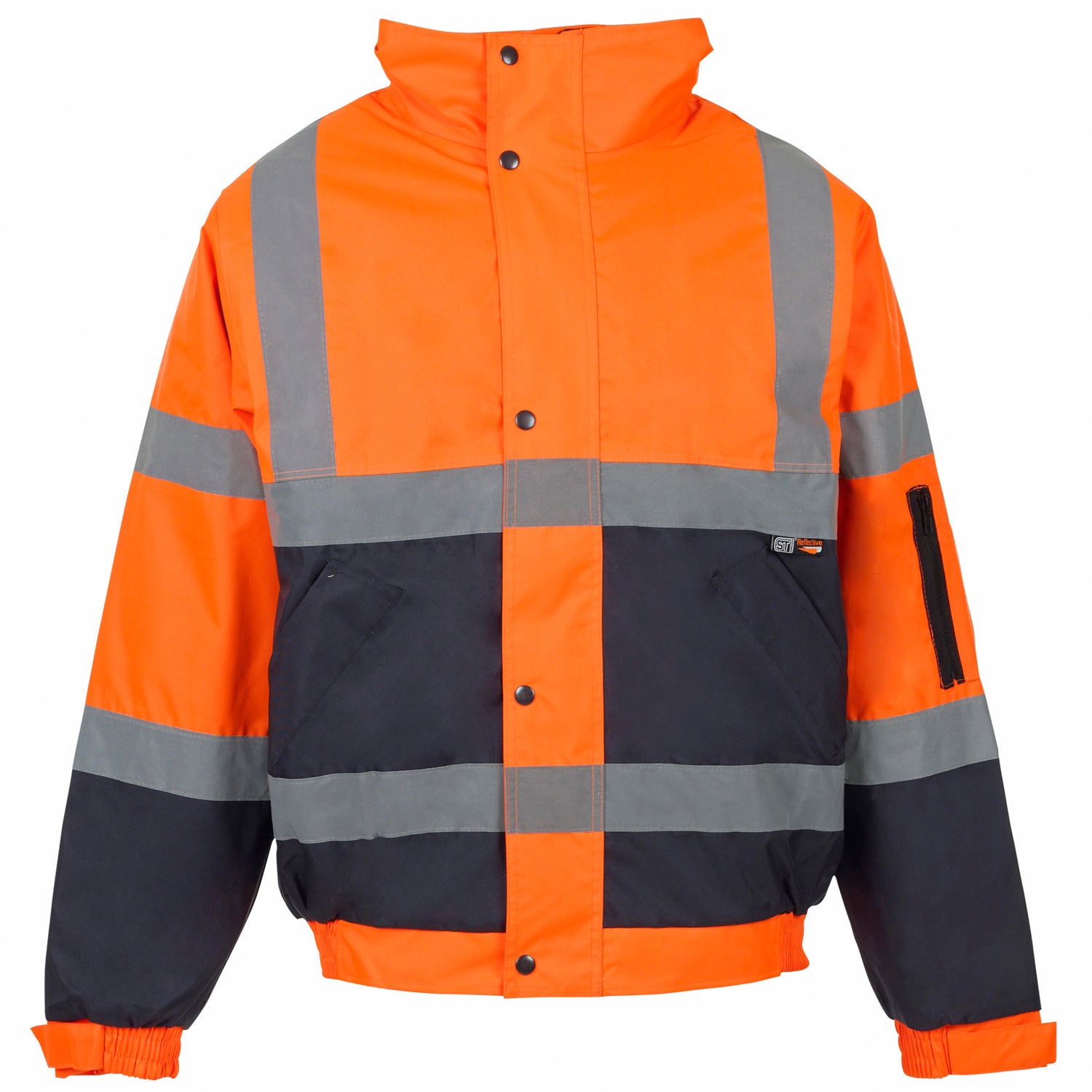Hi Vis 2 Tone Bomber Jacket - Orange/Blue