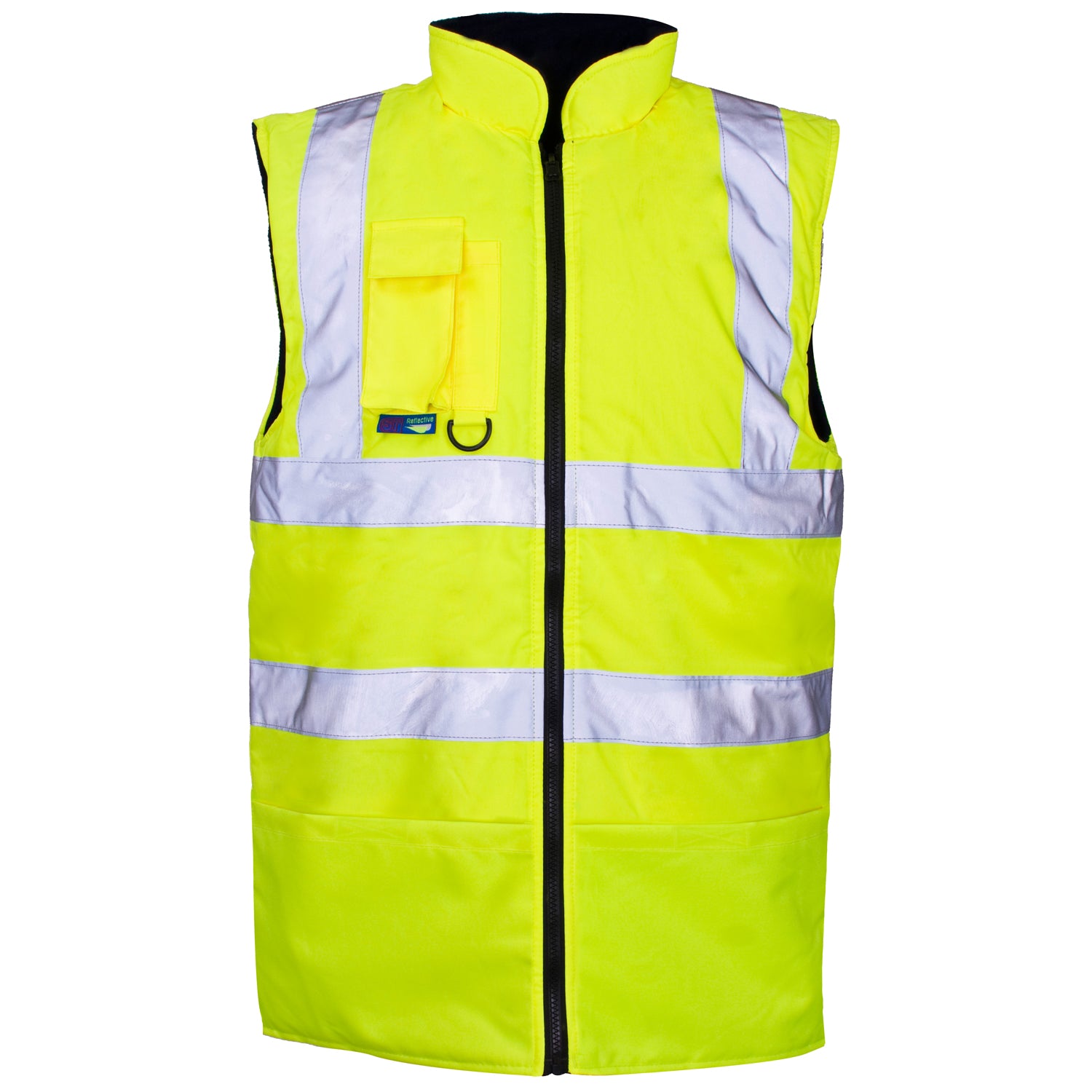 Hi Vis Yellow BodyWarmer With Fleece liner - Reversible