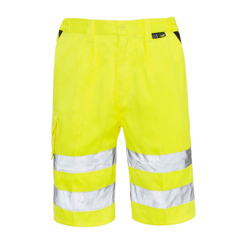 Hi Vis Shorts - Yellow Top Yellow Bottom - Two Bands 280gsm