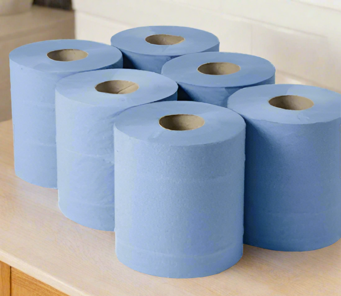 Blue Centre Feed Roll Paper Towels - Pack Of 6