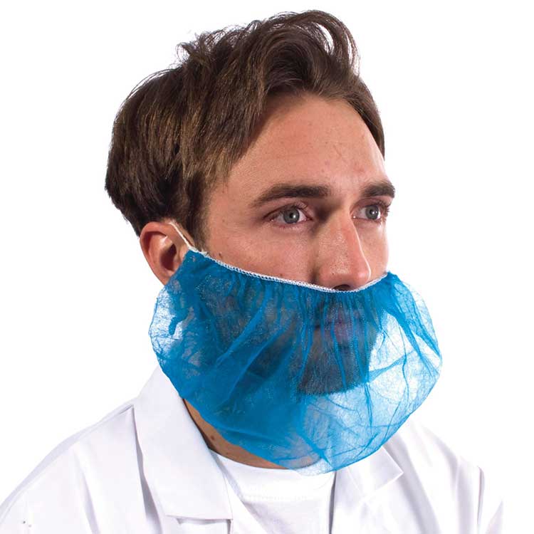supertouch non woven beard cover in blue