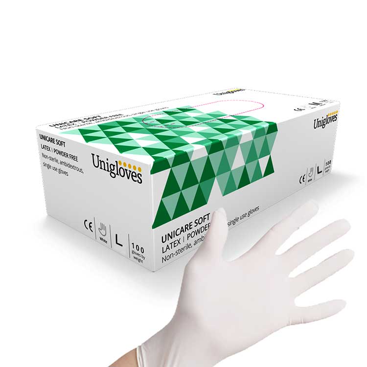 white latex gloves