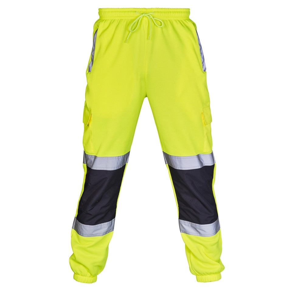 Hi Vis 2 Tone Jogging Bottoms -Yellow / Navy