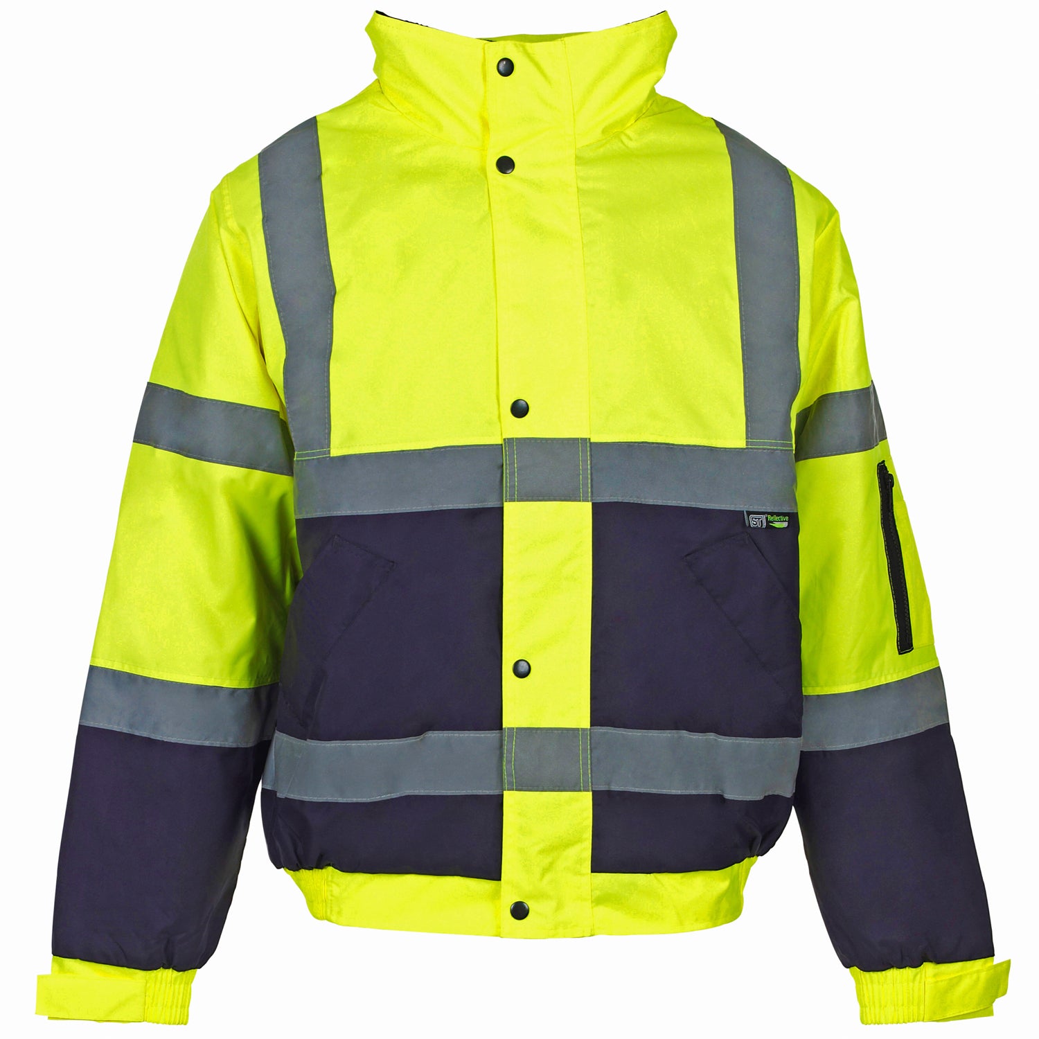Hi Vis 2 Tone Bomber Jacket - Yellow/Blue