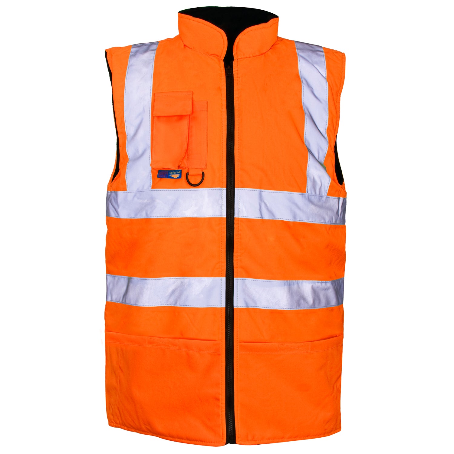 Hi Vis Orange Bodywarmer With Fleece Liner - Reversible