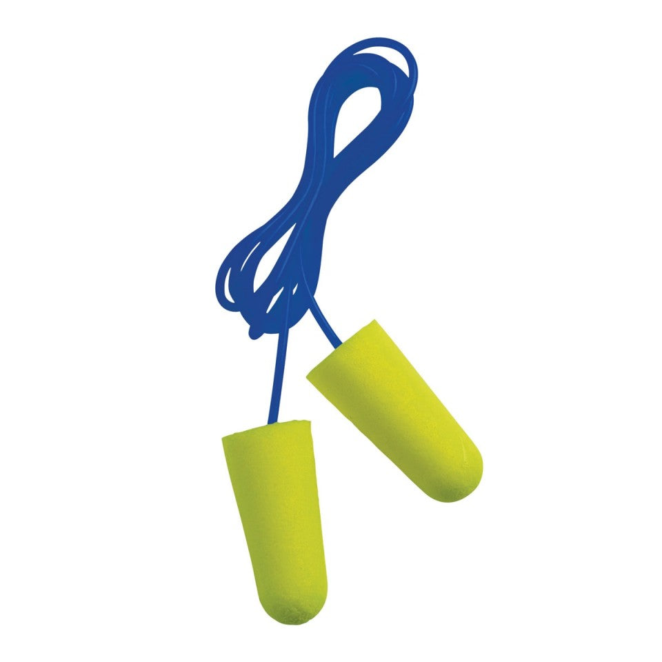 Pu foam Ear Plugs - Bullet Shape With PVC Cord - Pk 100 Pairs