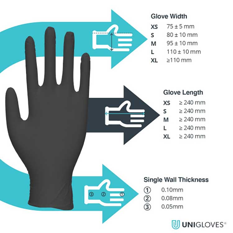 black pearl gloves dimensions