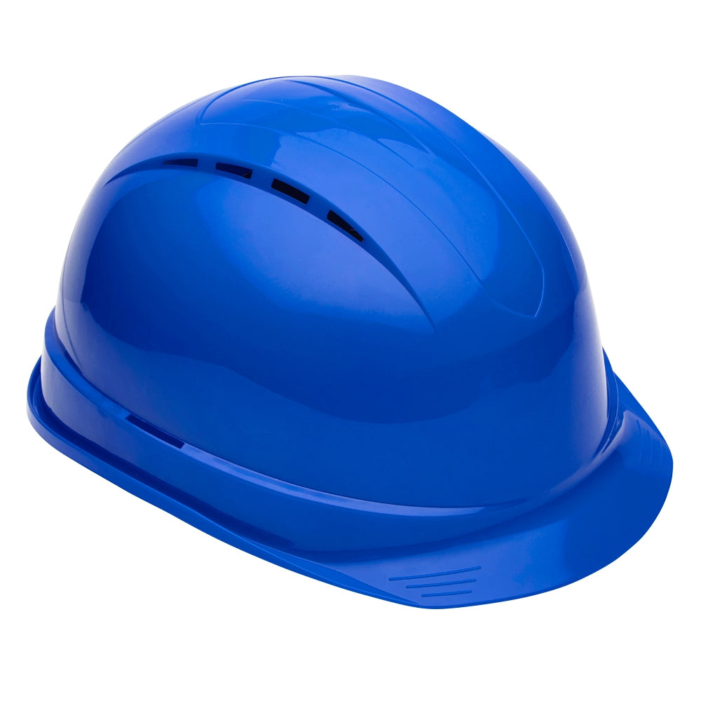 blue vented safety helmet